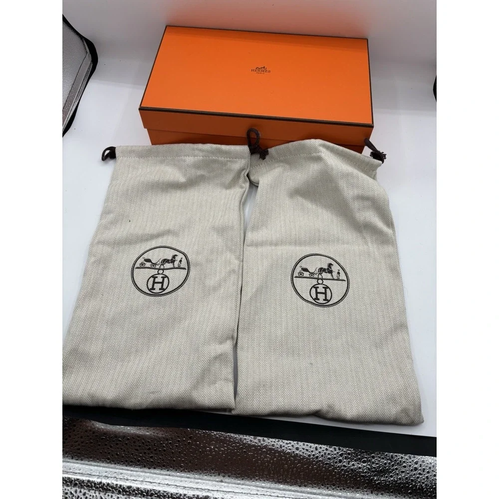 Authentic Hermes Empty Orange Shoe Box‎ W/ Dustbags 11